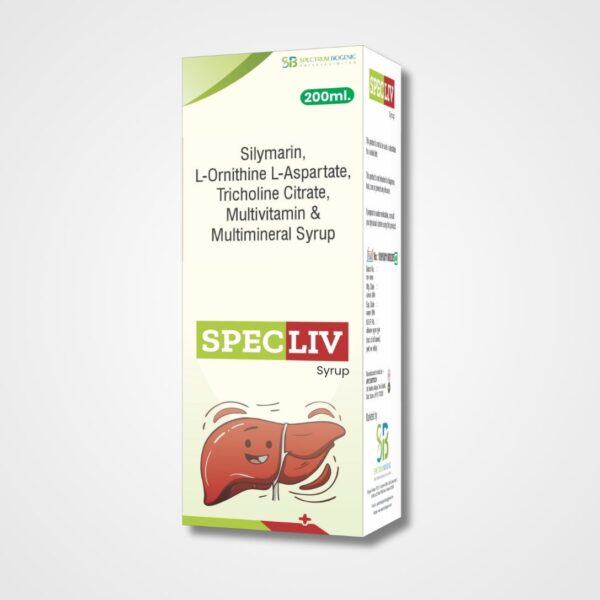 SPECLIV: Silymarin, L-Ornithine L-Aspartate, Tricholine Citrate, Multivitamin & Multimineral Syrup for Liver Health
